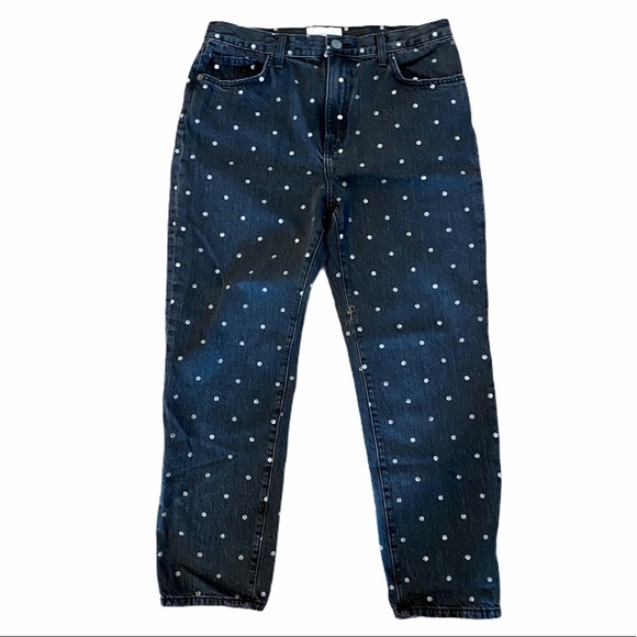 CURRENT ELLIOTT Vintage Crop Black Polka Dot Jeans - Picture 4 of 11
